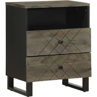 vidaXL Table de chevet noir 50x33x62 cm bois de manguier solide