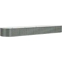 vidaXL Lit surélevé de jardin Acier galvanisé 368x80x36 cm gris