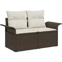 vidaXL Ensemble de canapés de jardin avec coussins (11 pièces), en rotin synthétique marron