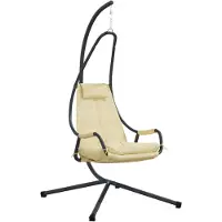 vidaXL Chaise uf suspendue Beige 94 x 107 x 196,5 cm Acier