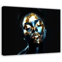 WALLARENA Tableau déco femme abstrait moderne 120x80 cm xxl Impression sur toile deco murale intissée pour salon chambre cuisine