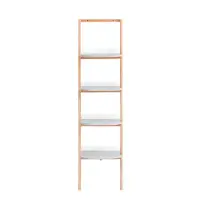 SoBuy Étagère Échelle, Bibliothèque À 4 Niveaux, Étagère De Rangement, Meuble De Rangement Sur Pieds, Bibliothèque Murale, Pour Bureau, Salon, Chambre, Cuisine, 44x39x169cm, Gris, Hstr02-K-Hg