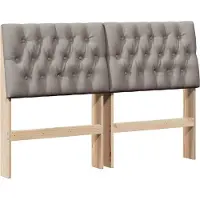 vidaXL Tête de lit rembourrée Taupe 135 cm Pin massif