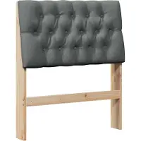 vidaXL Tête de lit rembourrée gris foncé 80 cm Pin massif