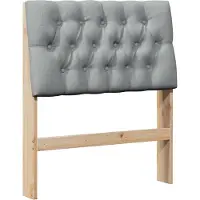 vidaXL Tête de lit rembourrée gris clair 75 cm Pin massif