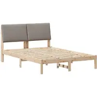 vidaXL Cadre de lit brun et taupe 150 x 200 cm pin massif