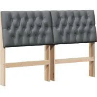 vidaXL Tête de lit rembourrée gris foncé 140 cm Pin massif