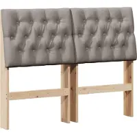 vidaXL Tête de lit rembourrée taupe 120 cm Pin massif