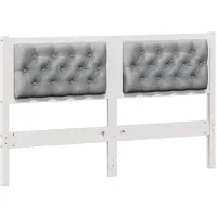 vidaXL Tête de lit Autres Blanc et Gris clair 150 cm Pin massif