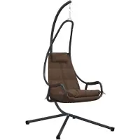 vidaXL Chaise uf suspendue brun café 94 x 107 x 196,5 cm acier
