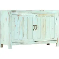 vidaXL Buffet bleu clair 110x35x70 cm bois massif mangue