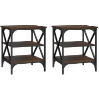 vidaXL Tables d'appoint 2 pcs Chêne marron 40x42x50 cm Bois ingénierie