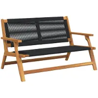 vidaXL Mobilier de jardin Noir 122 x 78 x 73 cm Bois massif d'acacia