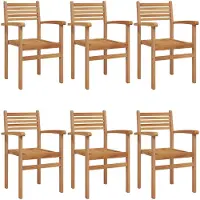 vidaXL Chaise 6 pièces Marron 56 x 55 x 90,5 cm Bois massif Teck
