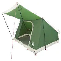 vidaXL Tente de camping avec toit et compartiment de rangement, verte, 223 x 163 x 130 cm, en taffetas