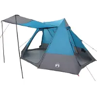 vidaXL Tente de camping pour 10 personnes, bleue, en taffetas, imperméable