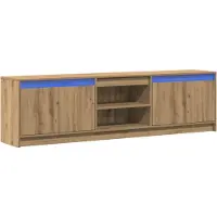 vidaXL : Meuble TV, 180 x 34 x 50 cm, marron, panneaux de particules