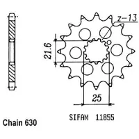 Sifam Pignon De Sortie De Boite Pour Moto Suzuki 1100 Gsx Efe/Ese 1984 À 1986 15 Dents Pas 630 Neuf