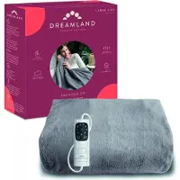 Dreamland Couverture chauffante en Peluche Velouté grise - Snuggle Up - Large