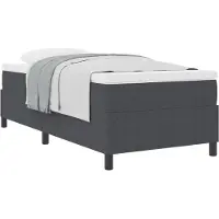 vidaXL Lit boxspring gris foncé et blanc 100 x 200 cm en velours côtelé
