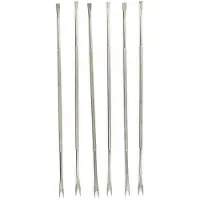 Fackelmann 43776 Lot De 6 Fourchettes À Crustacés, 6 Fourchettes À Crustacés, Curettes Pour Fruits De Mer, Fourchette Pince De Crabe, Acier Inoxydable, Argenté, 18,5 Cm