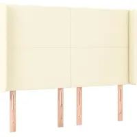 vidaXL Tête de lit avec oreilles Crème 147x16x118/128 cm Similicuir