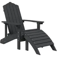 vidaXL Chaise de jardin Adirondack avec pied PEHD Anthracite