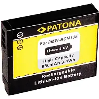 PATONA Panasonic DMW-BCM13E (Batterie de l'appareil photo), Alimentation pour appareil photo, Noir