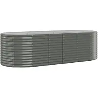 vidaXL Lit surélevé Acier revêtu par poudre 249x100x68 cm Gris