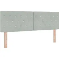 vidaXL Tête de lit LED avec rampes d'éclairage LED gris clair 160 cm velours