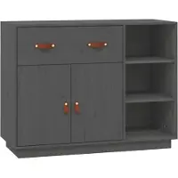 vidaXL Sideboard Gris 98,5x40x75 cm Pin massif