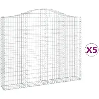 vidaXL Gabions 5 pcs voûtés 200x30x160/180 cm en fer