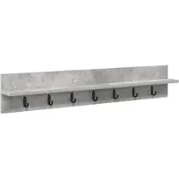 vidaXL Porte-manteau mural avec étagère Gris béton 100 x 10.5 x 18 cm