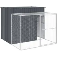 vidaXL Niche pour chiens avec enclos Anthracite 214x253x181cm Acier galvanisé