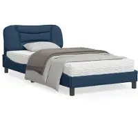 vidaXL Cadre de lit sans matelas "Hvar" bleu 100x200 cm Tissu