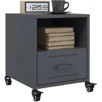 vidaXL Tables de chevet 2 pcs anthracite 36x39x43,5 cm acier