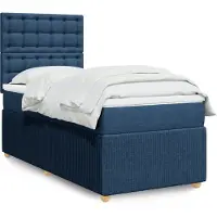 vidaXL Lit boxspring avec matelas bleu 80x200 cm Tissu