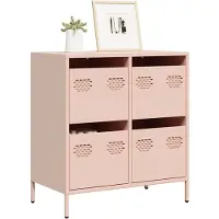 vidaXL Sideboard Rosa 68x39x73,5 cm Acier laminé à froid