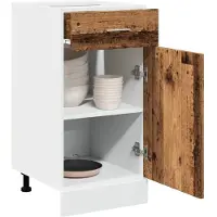 vidaXL Armoire basse à tiroirs Lyon imitation vieux bois 40x46x81,5 cm Matériau dérivé du bois
