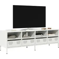 vidaXL Armoire TV blanc 135x39x43,5 cm Acier laminé à froid