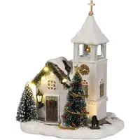 Luville Village de noël miniature église H20