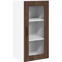 vidaXL Armoire murale en verre LUCCA, chêne brun, 40 x 31 x 80 cm, aggloméré