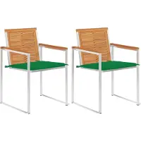 vidaXL Chaises de jardin avec coussins 2 pcs. Bois massif acacia et acier