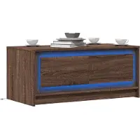 vidaXL Table basse LED marron imitation chêne Matériau dérivé du bois
