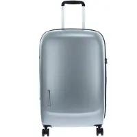 Mandarina Duck Trolley rigide moyen avec 4 roues doubles et serrure TSA, détails en contraste arrière, Valise, Argent