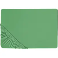 Beliani Drap-housse coton vert 90 x 200 cm JANBU (90 x 200 cm)