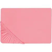Beliani Drap-housse coton corail 160 x 200 cm JANBU (160 x 200 cm)