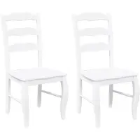 vidaXL Chaises de salle à manger 2 pcs. Blanc Bois massif Hévéa