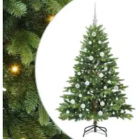 vidaXL Sapin de Noël artificiel avec 150 LED Vert 150 cm PE et PVC