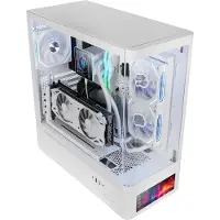 Mars Gaming MCLCDPROW, tour moyenne, PC, blanc, ATX, Micro ATX, Mini-ITX, verre trempé, gaming